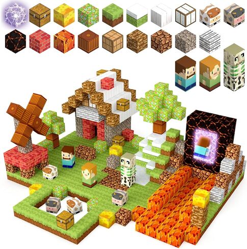 Magnetic Blocks Building Toys Set, Magnetic Building Blocks STEM Construction Toys, 3D Sword Light Up Magnet Cubes Montessori Sensory Stacking Toy for Toddlers Age 3 4 5 6 7 8 in Kuwait