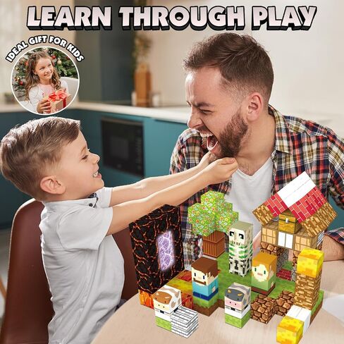 Magnetic Blocks Building Toys Set, Magnetic Building Blocks STEM Construction Toys, 3D Sword Light Up Magnet Cubes Montessori Sensory Stacking Toy for Toddlers Age 3 4 5 6 7 8 in Kuwait