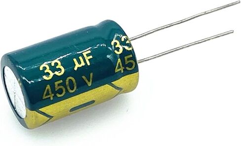 10pcs 450v 33uf التردد العالي المعاوقة منخفضة 450V33UF المكثف المنحل بالكهرباء الحجم 13 * 20 in Saudi Arabia