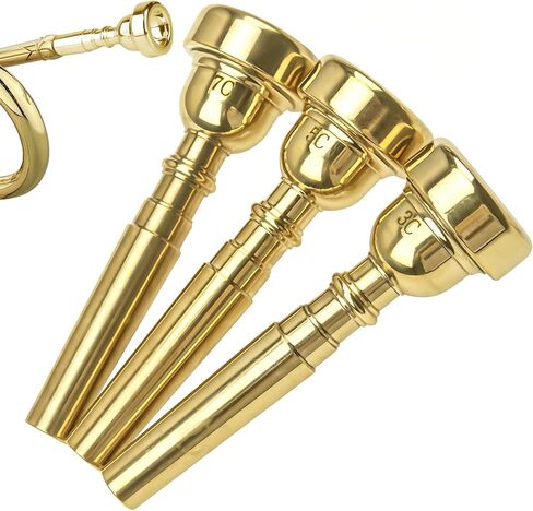 3 Packs Gold Trumpet Mouthpiece Set Pure Copper Mouthpieces, Labor-Saving Replacement Accessories for Beginners and Students (3C, 5C, 7C) in Saudi Arabia