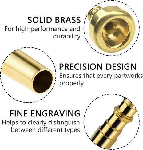 3 Packs Gold Trumpet Mouthpiece Set Pure Copper Mouthpieces, Labor-Saving Replacement Accessories for Beginners and Students (3C, 5C, 7C) in Saudi Arabia