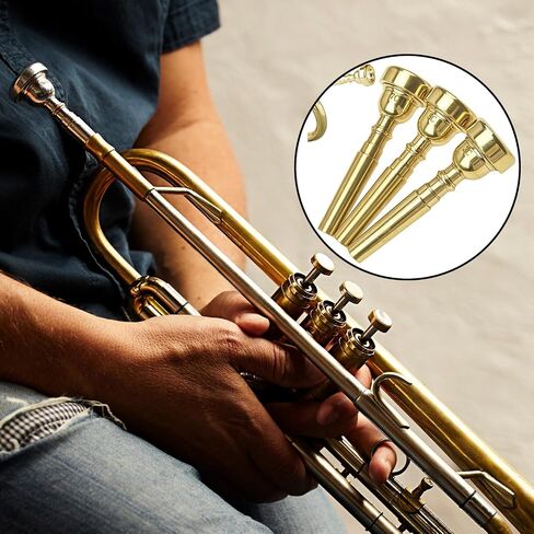 3 Packs Gold Trumpet Mouthpiece Set Pure Copper Mouthpieces, Labor-Saving Replacement Accessories for Beginners and Students (3C, 5C, 7C) in Saudi Arabia