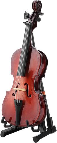 Wooden Miniature Cello with Stand Bow Case, 5.5 X 2 X 1.2 Miniature Cello Replica Dollhouse Accessory, Instrument Model Desktop Decoration for Home Office in Saudi Arabia
