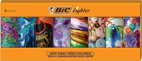 BIC Maxi Bocke Wighter ، سلسلة معدنية خاصة ، 8 Count Pack of Lighters in Kuwait