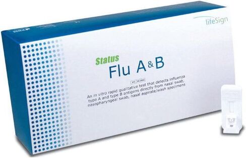 Lifesign 36025 - Status Flu A&B Flu Tests, CLIA-Waived for Swab Specimens, Made in The USA (25 Tests per Box) in Saudi Arabia