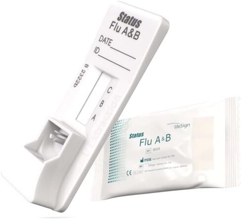 Lifesign 36025 - Status Flu A&B Flu Tests, CLIA-Waived for Swab Specimens, Made in The USA (25 Tests per Box) in Saudi Arabia