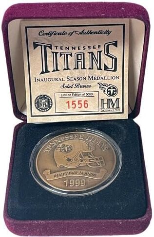 1999 Tennessee Titans Official Highland Mint Solid Bronze Game Coin NFL Inaugural Season (Rare-NEW) - NFL Photomints and Coins in Saudi Arabia