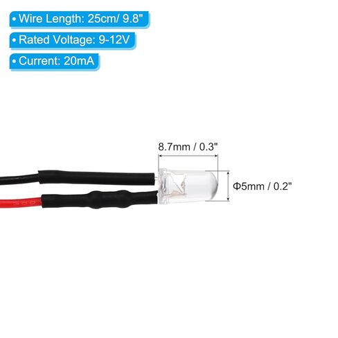 Patikil 3mm LED Diode Light ، 24 PCS 9-12V DC Pre Wired Mini LED Light in Saudi Arabia