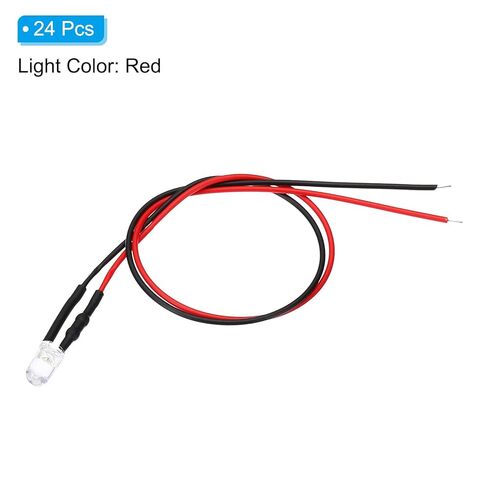 Patikil 3mm LED Diode Light ، 24 PCS 9-12V DC Pre Wired Mini LED Light in Saudi Arabia
