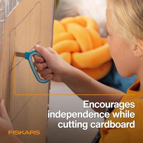 Fiskars Kids Super Scissors – Cutting Power for Cardboard, Foam, Felt & More with SoftGrip Handles, For Crafting and School Supplies, 6 inches in Saudi Arabia