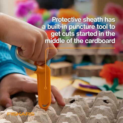 Fiskars Kids Super Scissors – Cutting Power for Cardboard, Foam, Felt & More with SoftGrip Handles, For Crafting and School Supplies, 6 inches in Saudi Arabia
