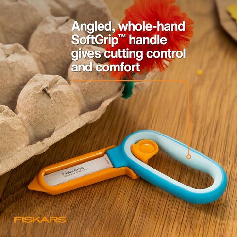 Fiskars Kids Super Scissors – Cutting Power for Cardboard, Foam, Felt & More with SoftGrip Handles, For Crafting and School Supplies, 6 inches in Saudi Arabia