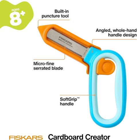 Fiskars Kids Super Scissors – Cutting Power for Cardboard, Foam, Felt & More with SoftGrip Handles, For Crafting and School Supplies, 6 inches in Saudi Arabia