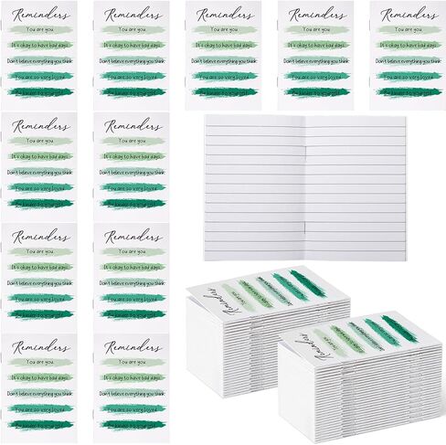 EA SANEATE 50 PCS هدايا التوعية بالصحة العقلية بالجملة الصغيرة التذكيرات الصغيرة دفاتر مجلة الصحة العقلية الشريط الأخضر المصغر هدايا ملهمة للموظفين معلمي العمل المتطوعين in Saudi Arabia