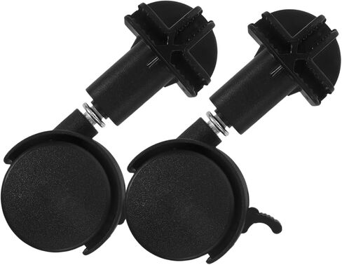 POPETPOP 8 Pcs Universal Replacement Stem Caster Wheels for Pet Cage, Black Silent Stemless Caster with Locking Feature, Durable Cat Cage Casters Replacement for Smooth Mobility in Saudi Arabia
