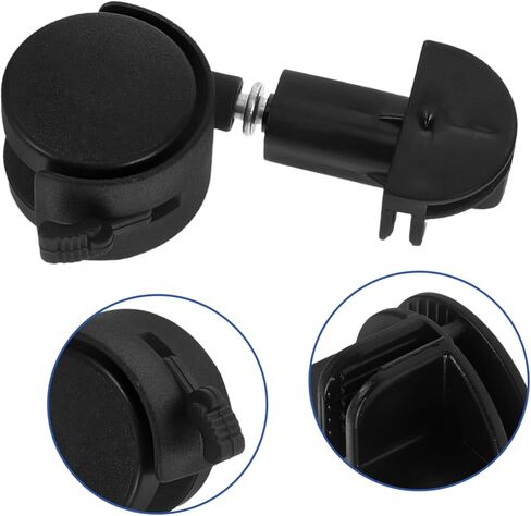 POPETPOP 8 Pcs Universal Replacement Stem Caster Wheels for Pet Cage, Black Silent Stemless Caster with Locking Feature, Durable Cat Cage Casters Replacement for Smooth Mobility in Saudi Arabia