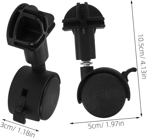 POPETPOP 8 Pcs Universal Replacement Stem Caster Wheels for Pet Cage, Black Silent Stemless Caster with Locking Feature, Durable Cat Cage Casters Replacement for Smooth Mobility in Saudi Arabia