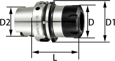 HSK63 ER HSK63A Tool Holder HSK32A HSK40A HSK50A HSK63A ER11 ER16 ER20 ER25 ER32 ER40 HSK Tool Holder Bracket Tool Collet Lathe Accessories(HSK63A-ER32-80L) in Kuwait