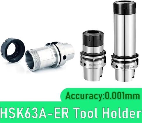 HSK63 ER HSK63A Tool Holder HSK32A HSK40A HSK50A HSK63A ER11 ER16 ER20 ER25 ER32 ER40 HSK Tool Holder Bracket Tool Collet Lathe Accessories(HSK63A-ER32-80L) in Kuwait