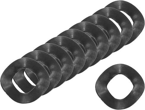 uxcell Wave Spring Washer, 100Pcs 0.98"x0.75"x0.02" (ODxIDxT) - Iron Curved Washer for Screw Bolt, Wave Washers Gaskets for Machinery (Black) in Saudi Arabia
