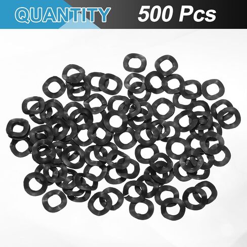 uxcell Wave Spring Washer, 100Pcs 0.98"x0.75"x0.02" (ODxIDxT) - Iron Curved Washer for Screw Bolt, Wave Washers Gaskets for Machinery (Black) in Saudi Arabia