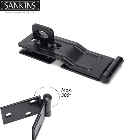 4-1/2 "HASPS SEDIVE SAPELE Safety ، Gate Door HASP Latches Safety Packlock Clasp مع مقبض تويست للسياج ، بوابة ، خزانة ، أسود ، 2 عبوة in Kuwait