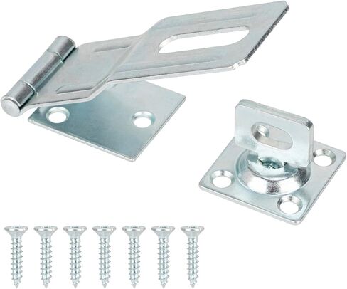 4-1/2 "HASPS SEDIVE SAPELE Safety ، Gate Door HASP Latches Safety Packlock Clasp مع مقبض تويست للسياج ، بوابة ، خزانة ، أسود ، 2 عبوة in Kuwait