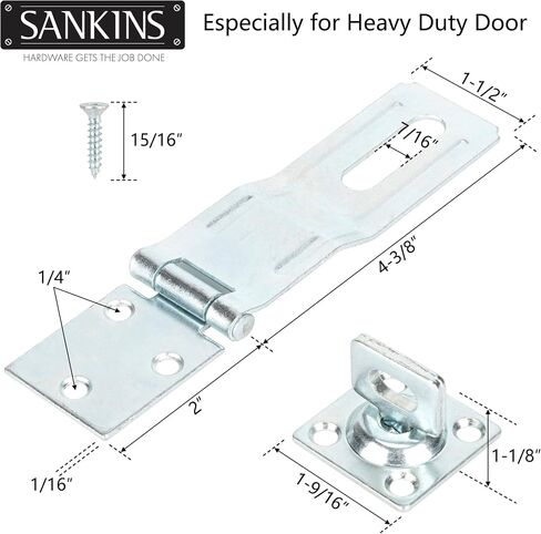 4-1/2 "HASPS SEDIVE SAPELE Safety ، Gate Door HASP Latches Safety Packlock Clasp مع مقبض تويست للسياج ، بوابة ، خزانة ، أسود ، 2 عبوة in Kuwait