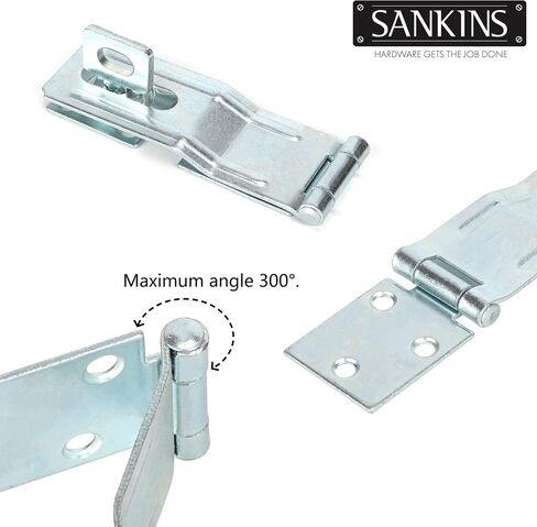 4-1/2 "HASPS SEDIVE SAPELE Safety ، Gate Door HASP Latches Safety Packlock Clasp مع مقبض تويست للسياج ، بوابة ، خزانة ، أسود ، 2 عبوة in Kuwait