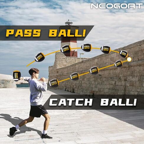 PassCatch Training Football, Fatherless Bounce Back Football Training Equipment Composite Leather Improving Enhance Solo Passing Catching Skills Youth Size(Ages 5-14,Deflated) in Kuwait