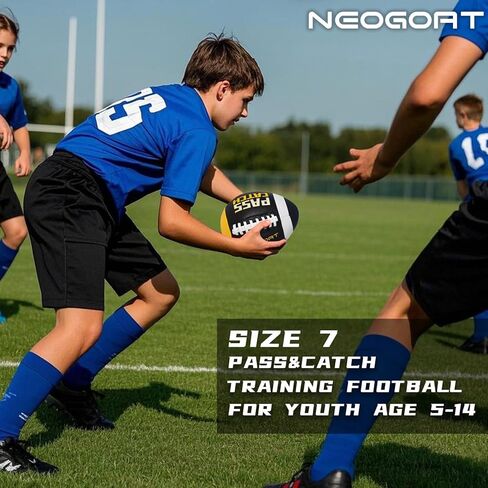 PassCatch Training Football, Fatherless Bounce Back Football Training Equipment Composite Leather Improving Enhance Solo Passing Catching Skills Youth Size(Ages 5-14,Deflated) in Kuwait