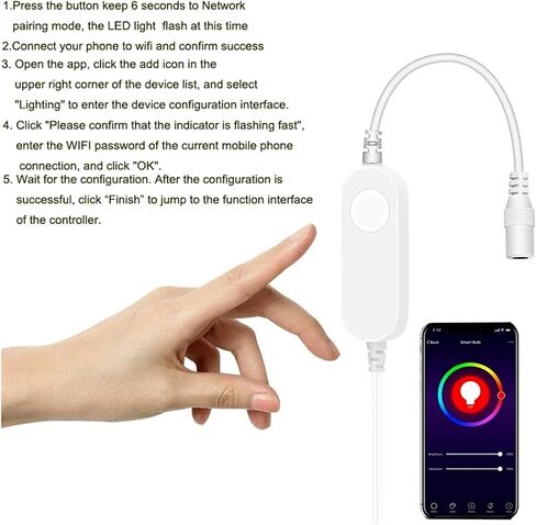 Tuya WiFi Smart Life APP DC12v-24V CCT RGB RGBW led Light Strip Wireless Remote Control Smart Home Used with Alexa/Google(Dimmer Controller) in Saudi Arabia