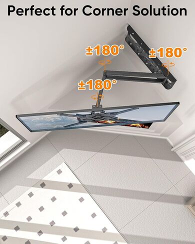 Landscape to Portrait Rotating TV Wall Mount for Vertical Mounting of Displays,Menu Wall Board Mount for 26-65" TVs Holds 88 lbs, Full Motion Corner TV Mount Height Adjusted,VESA 400x400,FORGINGMOUNT in Saudi Arabia