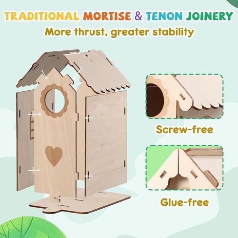 Paint Your Own BirdHouses, Wooden Painting Crafts Kits for Kids, Wooden Woodpecker Doorbell & DIY Bird House for Outside, Arts and Crafts for Kids Ages 8-12, Gifts for 8-12 Year Old Girls Boys in Saudi Arabia