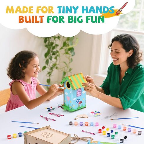 Paint Your Own BirdHouses, Wooden Painting Crafts Kits for Kids, Wooden Woodpecker Doorbell & DIY Bird House for Outside, Arts and Crafts for Kids Ages 8-12, Gifts for 8-12 Year Old Girls Boys in Saudi Arabia