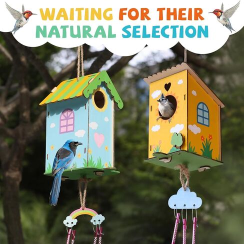 Paint Your Own BirdHouses, Wooden Painting Crafts Kits for Kids, Wooden Woodpecker Doorbell & DIY Bird House for Outside, Arts and Crafts for Kids Ages 8-12, Gifts for 8-12 Year Old Girls Boys in Saudi Arabia