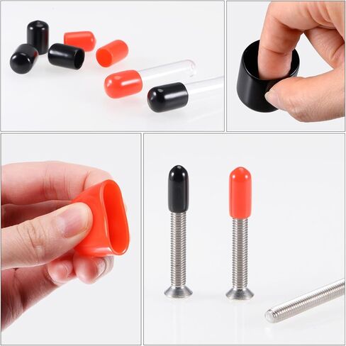 uxcell 100pcs Round Rubber End Caps Protective Caps 11mm 12mm 13mm 14mm 15mm Black Screw Thread Protectors in Kuwait