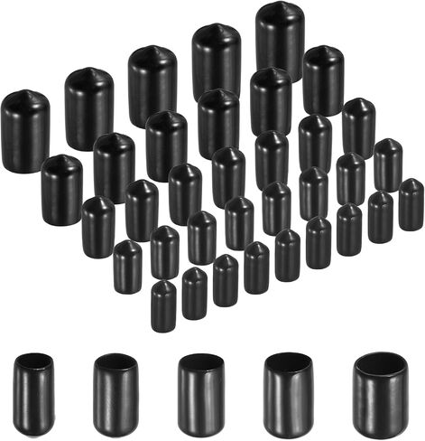 uxcell 100pcs Round Rubber End Caps Protective Caps 11mm 12mm 13mm 14mm 15mm Black Screw Thread Protectors in Kuwait