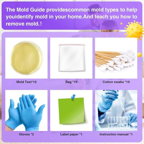 Mold Test for Home Kit,Home Mold Test,DIY Detector at Furniture,Wall Facing,Indoor Air Quality Testing Kits,Simple Detection Tests,air Tester,Black26 Mold Testing,Home Mold Testing,Include Guide in Saudi Arabia