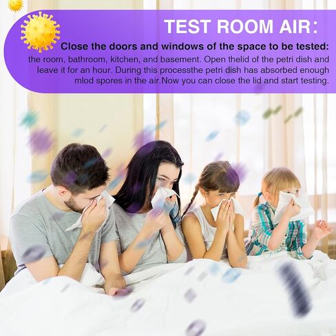 Mold Test for Home Kit,Home Mold Test,DIY Detector at Furniture,Wall Facing,Indoor Air Quality Testing Kits,Simple Detection Tests,air Tester,Black26 Mold Testing,Home Mold Testing,Include Guide in Saudi Arabia