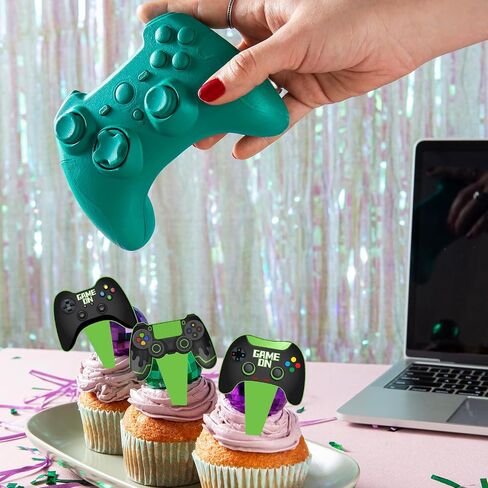 24-Piece Building Block Brick Themed Birthday Party Cupcake Toppers Decorations for Kids Adults Boy Girl Party Supplies in Saudi Arabia