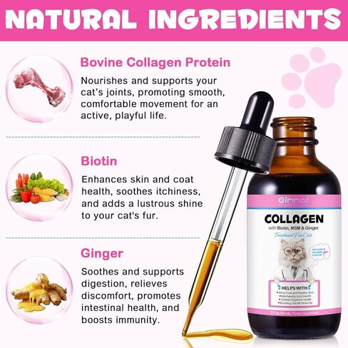Cat Vitamins, 15 in 1 Cat Multivitamin Liquid Drops, Cats Vitamins and Supplements with Glucosamine and Probiotics, Vitamin for Cats Skin Coat, Immunity, Gut Digestion, Joint, Heart, 60ML in Saudi Arabia