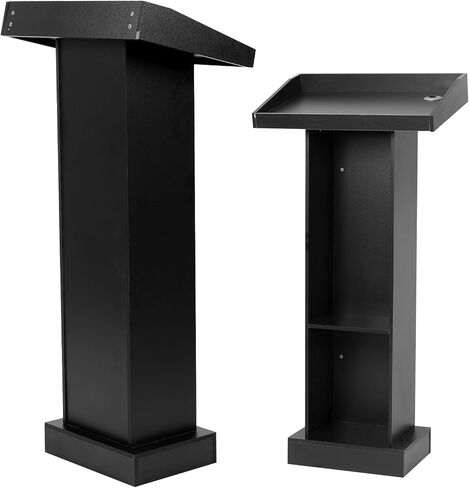 Wooden Lectern Podium Stand with Storage, Church Pulpit for Wedding Classroom Speech, Farmhouse Style, Khaki in Saudi Arabia