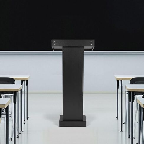 Wooden Lectern Podium Stand with Storage, Church Pulpit for Wedding Classroom Speech, Farmhouse Style, Khaki in Saudi Arabia