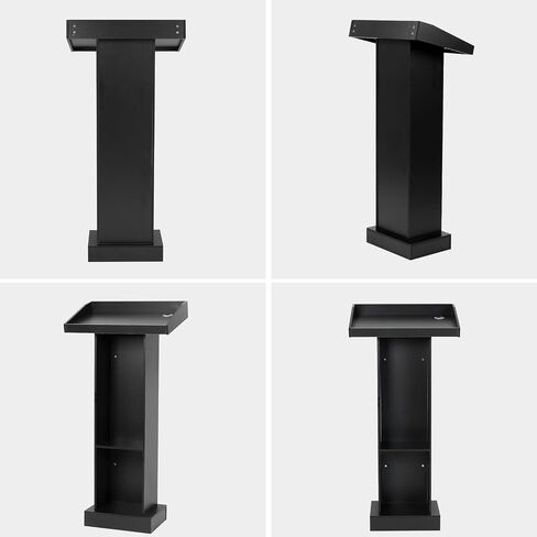 Wooden Lectern Podium Stand with Storage, Church Pulpit for Wedding Classroom Speech, Farmhouse Style, Khaki in Saudi Arabia