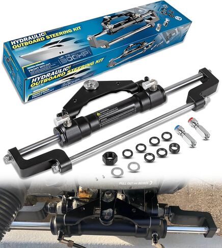 HC5345-3 Front Mount Outboard Hydraulic Steering Cylinder Kit with Two-Way Lock Valve and ORB Fittings Fits for any 300HP Outboard-Powered Boats, Max Working Pressure 10.3Mpa/1500PSI in Saudi Arabia