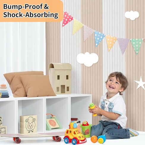 Smarpau Barge Cork Board 48 "x36" ، 12 لوحات من ألواح النشرة ، لوحة دبوس Corkboard مع 50 علامات تبويب لاصقة قابلة للإزالة 35 Pushpins ، بلاط جدار الفلين للفصول الدراسية المنزلية المكتبية (خطوط رأسية خفيفة الجمل) in Kuwait