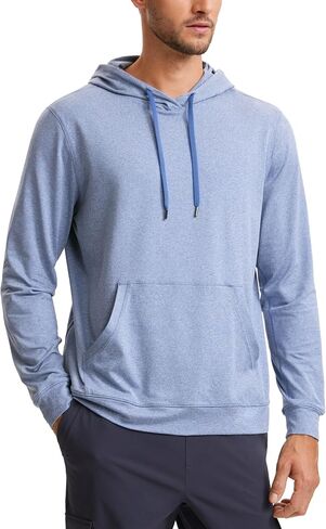 CRZ YOGA Cloud Jersey Mens Pullover Hoodie Casual Workout Long Sleeve Basic Hooded Sweatshirt with Pocket in Saudi Arabia