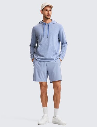CRZ YOGA Cloud Jersey Mens Pullover Hoodie Casual Workout Long Sleeve Basic Hooded Sweatshirt with Pocket in Saudi Arabia