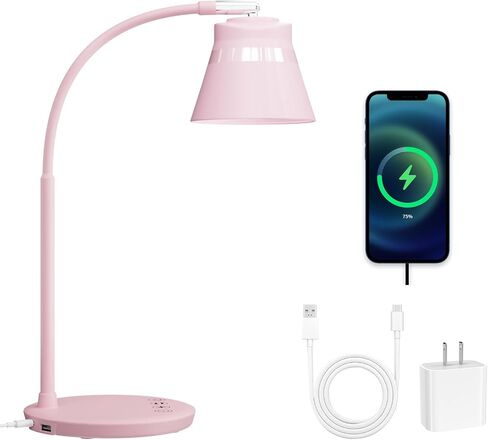 AXX TU08 LED Small Desk Lamp with USB Charging Port, 650 Lumens 3-Color Modes, 5-Touch Dimming, 30/60-Minute Timer, 18-Inch Black Table Light for Reading, Home Office, College Dorm Room Accessories in Saudi Arabia